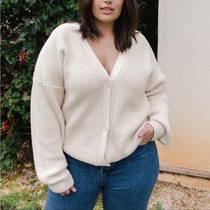 Tradlands Shelter Cotton Cardigan in Birch